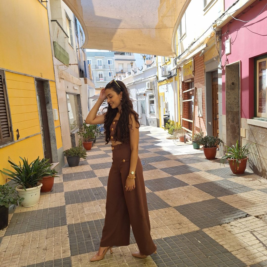 Herringbone Wide-Leg Trousers - Image 3